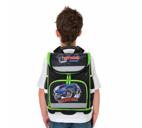 Ранец ЮНЛАНДИЯ WISE, 1 отделение, 3 кармана, устойчивое дно, 