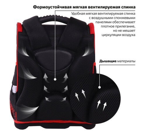 Ранец ЮНЛАНДИЯ WISE, 1 отделение, 3 кармана, устойчивое дно, 