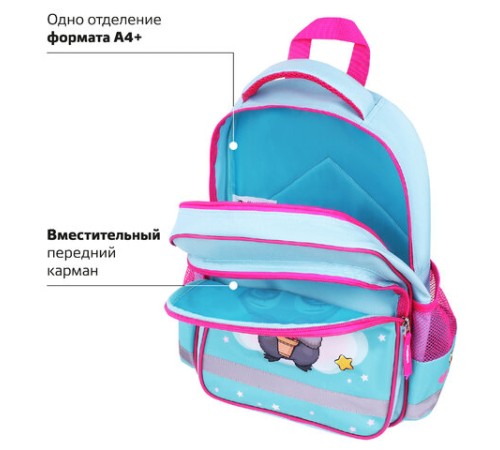 Рюкзак ПИФАГОР SCHOOL, 1 отделение, 3 кармана, 