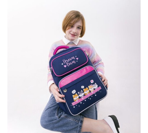 Рюкзак ЮНЛАНДИЯ COMPLETE с пеналом в комплекте, эрго-спинка, 