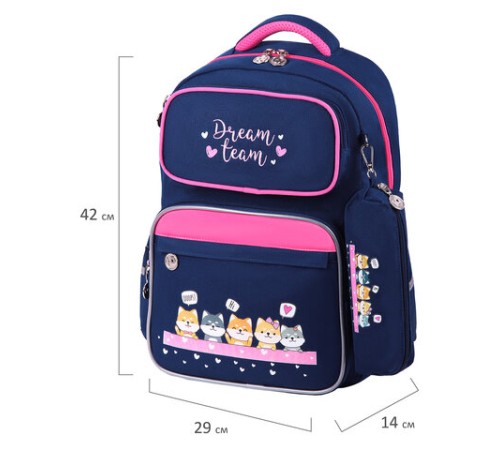 Рюкзак ЮНЛАНДИЯ COMPLETE с пеналом в комплекте, эрго-спинка, 