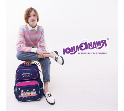 Рюкзак ЮНЛАНДИЯ COMPLETE с пеналом в комплекте, эрго-спинка, 