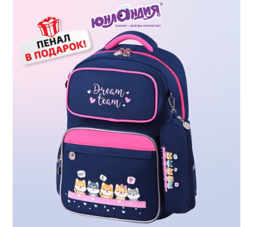 Рюкзак ЮНЛАНДИЯ COMPLETE с пеналом в комплекте, эрго-спинка, 