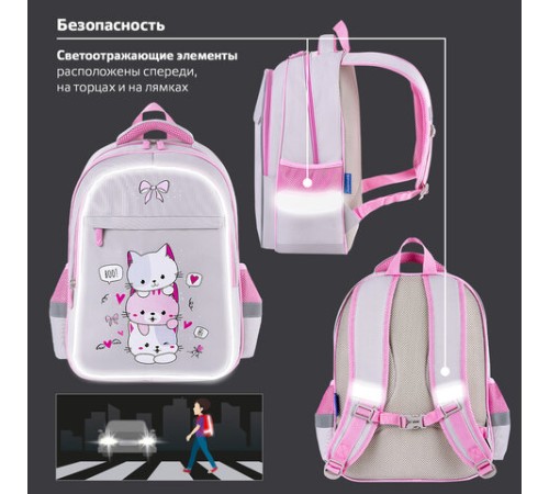 Рюкзак BRAUBERG FAVOUR, 2 отделения, 3 кармана, 