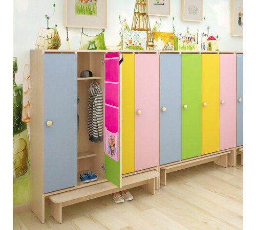 Кармашки-органайзер в шкафчик для детского сада ЮНЛАНДИЯ, 5 карманов, 21х68 см, 