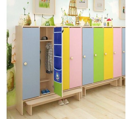 Кармашки-органайзер в шкафчик для детского сада ЮНЛАНДИЯ, 5 карманов, 21х68 см, 