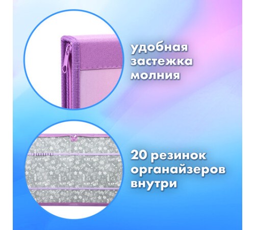 Папка на молнии BRAUBERG А4 с ручкой, с органайзером, 1 отделение, 