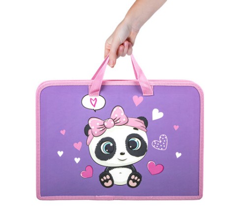 Папка на молнии с ручками ЮНЛАНДИЯ А4, 1 отделение, пластик, ширина 45 мм, 