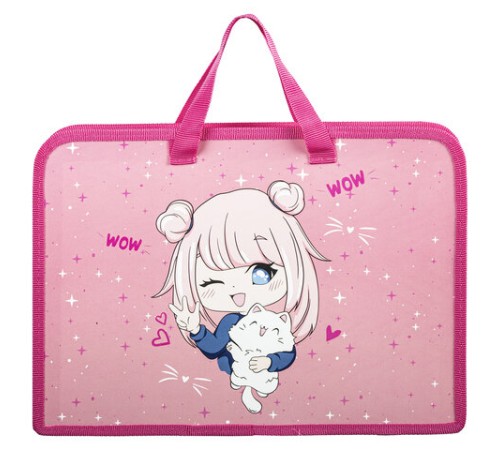 Папка на молнии с ручками ЮНЛАНДИЯ А4, 1 отделение, пластик, ширина 45 мм, 