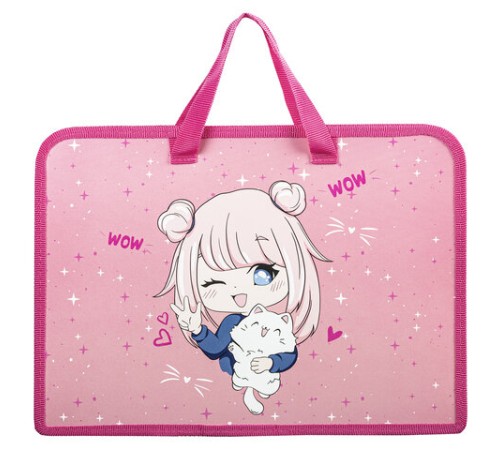 Папка на молнии с ручками ЮНЛАНДИЯ А4, 1 отделение, пластик, ширина 45 мм, 