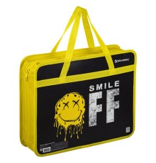 Папка на молнии с ручками BRAUBERG А4, 1 отделение, пластик, 80 мм, 