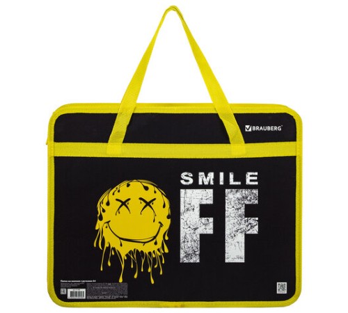 Папка на молнии с ручками BRAUBERG А4, 1 отделение, пластик, 80 мм, 