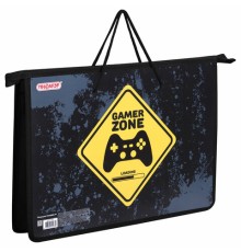 Папка на молнии с ручками ПИФАГОР А4, 1 отделение, пластик, ручки-шнурок, 