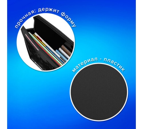 Папка на молнии с ручками ПИФАГОР А4, 1 отделение, пластик, ручки-шнурок, 