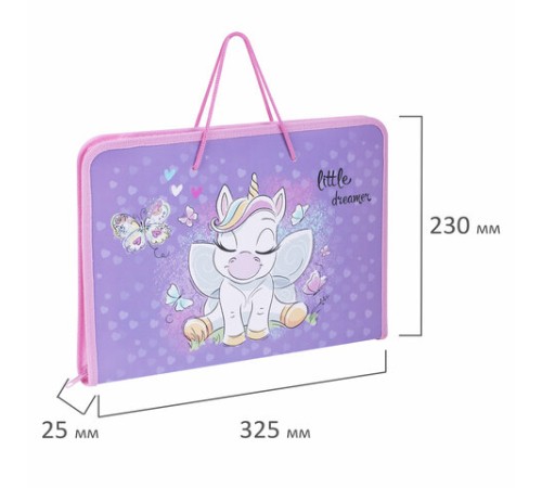 Папка для труда на молнии с ручками ПИФАГОР А4, 1 отделение, пластик, органайзер, 