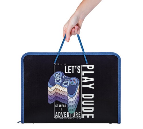 Папка для труда на молнии с ручками ПИФАГОР А4, 1 отделение, пластик, органайзер, 