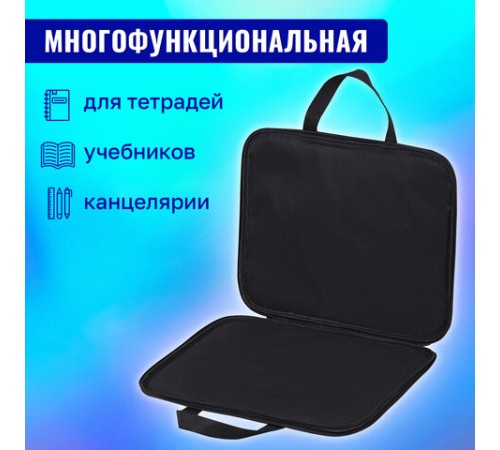 Папка на молнии с ручками BRAUBERG А4, 1 отделение, полиэстер, 20 мм, 