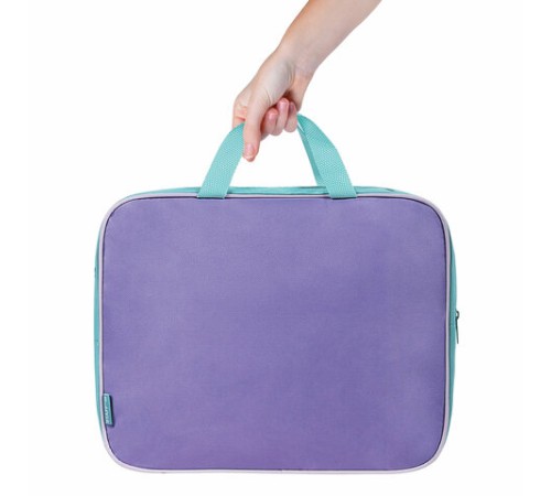 Папка на молнии с ручками STAFF EVERYDAY А4, 1 отделение, полиэстер, 80 мм, лавандовая, 271487