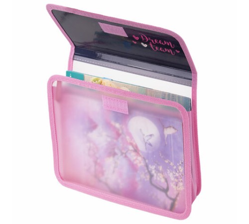 Папка для тетрадей ЮНЛАНДИЯ А5, пластик, 2 отделения, клапан на липучке, 