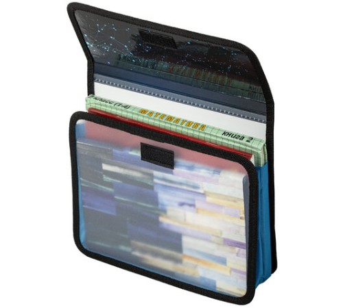 Папка для тетрадей ЮНЛАНДИЯ А5, пластик, 2 отделения, клапан на липучке, 