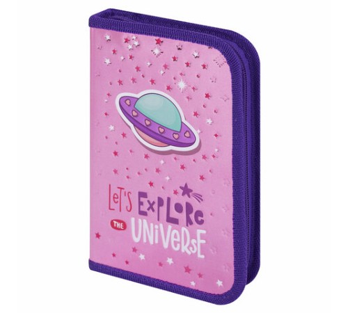 Пенал ЮНЛАНДИЯ, 1 отделение, металлизированный картон, конгрев, 19х11 см, 