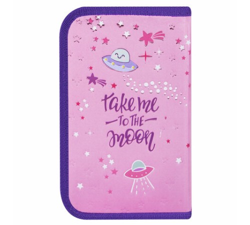 Пенал ЮНЛАНДИЯ, 1 отделение, металлизированный картон, конгрев, 19х11 см, 