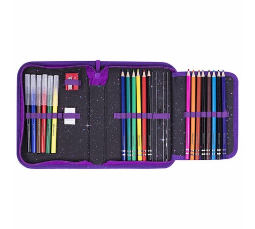 Пенал BRAUBERG с наполнением, 1 отделение, 1 откидная планка, 24 предмета, 21х14 см, 