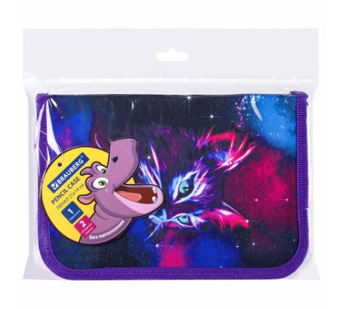 Пенал BRAUBERG с наполнением, 1 отделение, 1 откидная планка, 24 предмета, 21х14 см, 