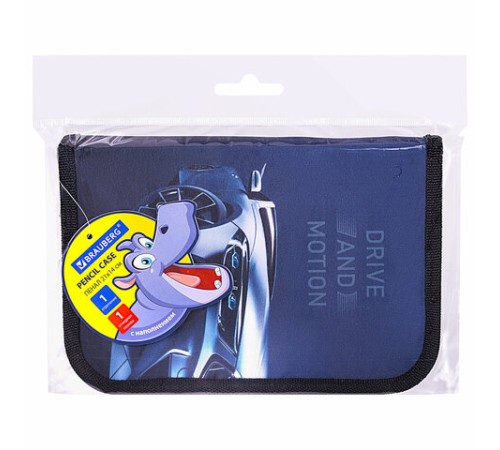 Пенал BRAUBERG с наполнением, 1 отделение, 1 откидная планка, 24 предмета, 21х14 см, 