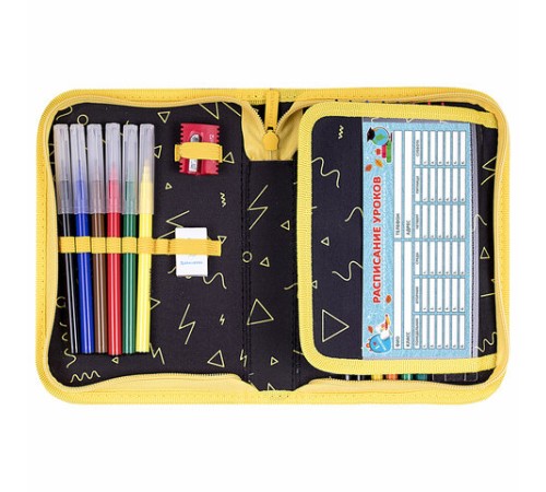Пенал BRAUBERG с наполнением, 1 отделение, 1 откидная планка, 24 предмета, 21х14 см, 