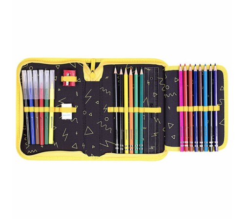 Пенал BRAUBERG с наполнением, 1 отделение, 1 откидная планка, 24 предмета, 21х14 см, 