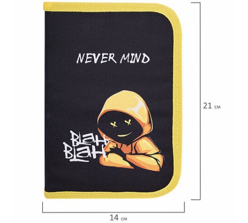 Пенал BRAUBERG с наполнением, 1 отделение, 1 откидная планка, 24 предмета, 21х14 см, 