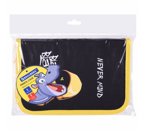 Пенал BRAUBERG с наполнением, 1 отделение, 1 откидная планка, 24 предмета, 21х14 см, 