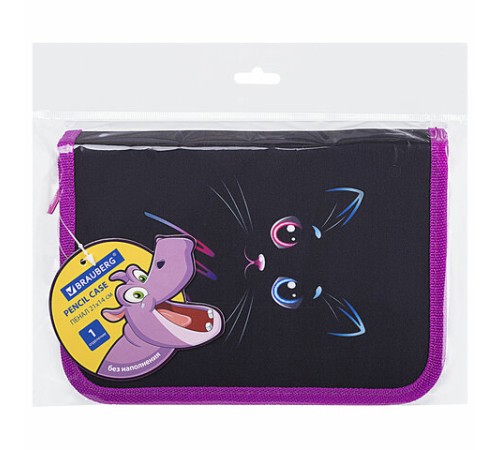 Пенал BRAUBERG, 1 отделение, полиэстер, 21х14 см, 