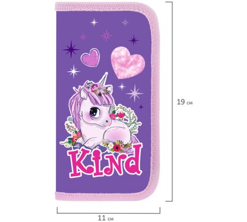 Пенал ПИФАГОР, 2 отделения, ламинированный картон, 19х11 см, 