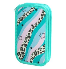 Пенал ЮНЛАНДИЯ, 2 отделения, ламинированный картон, блестки, 19х11 см, 