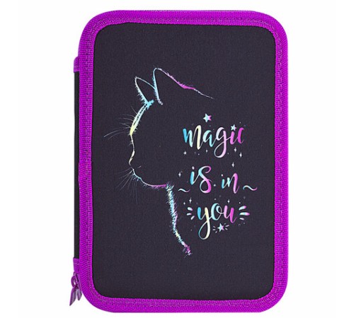 Пенал BRAUBERG, 2 отделения, полиэстер, 21х14 см, 