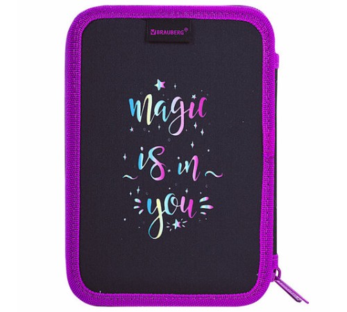 Пенал BRAUBERG, 2 отделения, полиэстер, 21х14 см, 