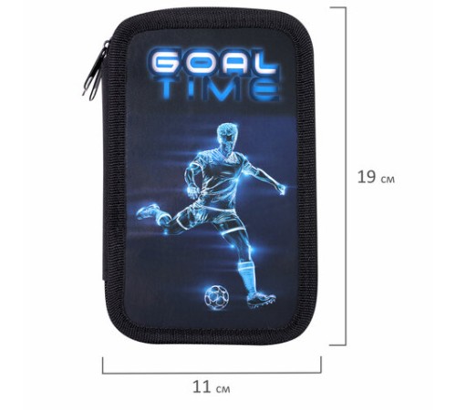 Пенал ПИФАГОР, 3 отделения, ламинированный картон, 19х11 см, 