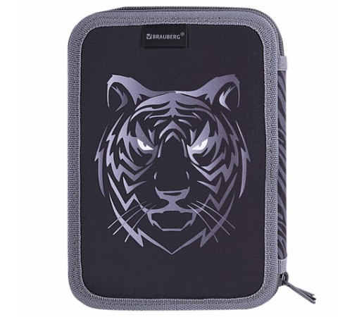 Пенал BRAUBERG, 3 отделения, полиэстер, 21х14 см, 
