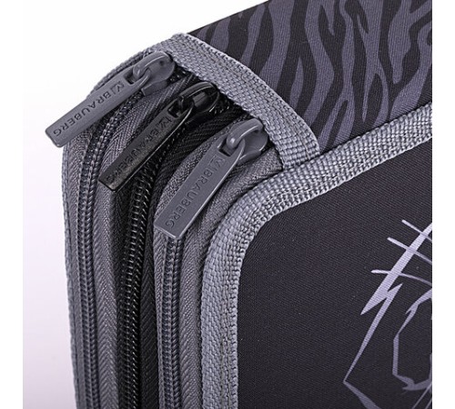 Пенал BRAUBERG, 3 отделения, полиэстер, 21х14 см, 