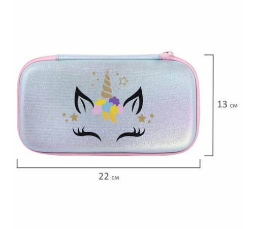 Пенал BRAUBERG SHINY, 1 отделение, 1 откидная планка, EVA, 22х13х4 см, 