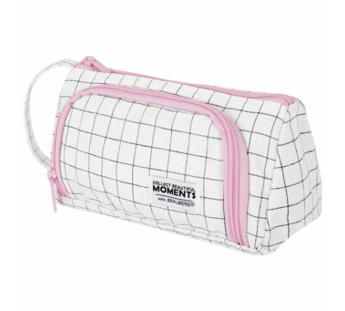 Пенал-косметичка BRAUBERG с ручкой, 1 откидная планка, полиэстер, 22x10х8 см, 