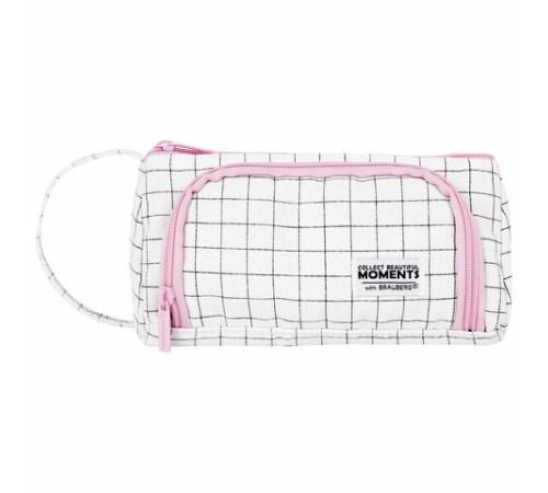 Пенал-косметичка BRAUBERG с ручкой, 1 откидная планка, полиэстер, 22x10х8 см, 