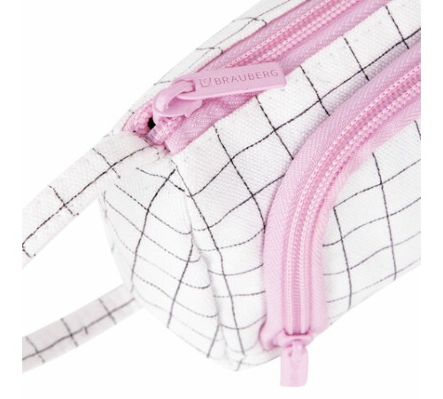 Пенал-косметичка BRAUBERG с ручкой, 1 откидная планка, полиэстер, 22x10х8 см, 