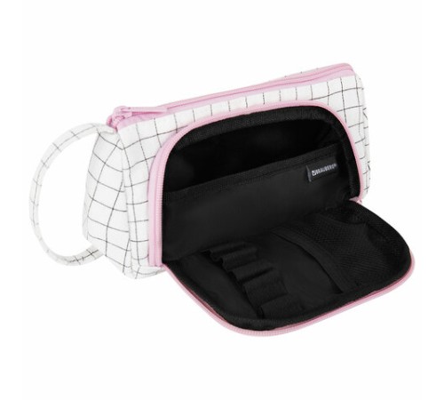 Пенал-косметичка BRAUBERG с ручкой, 1 откидная планка, полиэстер, 22x10х8 см, 