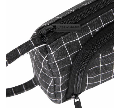 Пенал-косметичка BRAUBERG с ручкой, 1 откидная планка, полиэстер, 22x10х8 см, 