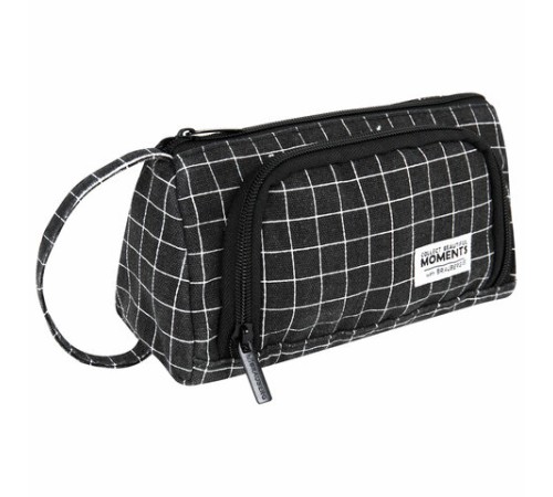 Пенал-косметичка BRAUBERG с ручкой, 1 откидная планка, полиэстер, 22x10х8 см, 