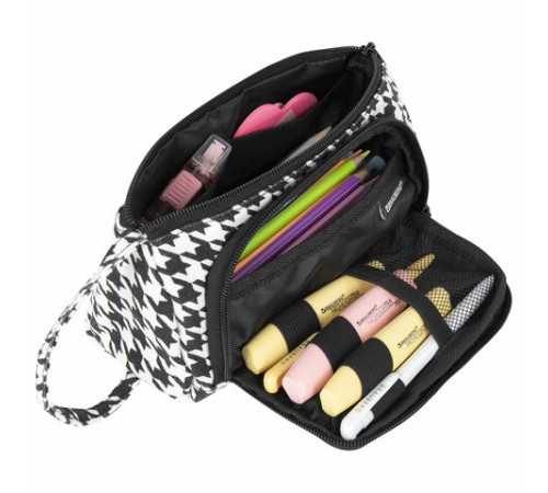 Пенал-косметичка BRAUBERG с ручкой, 1 откидная планка, полиэстер, 22x10х8 см, 