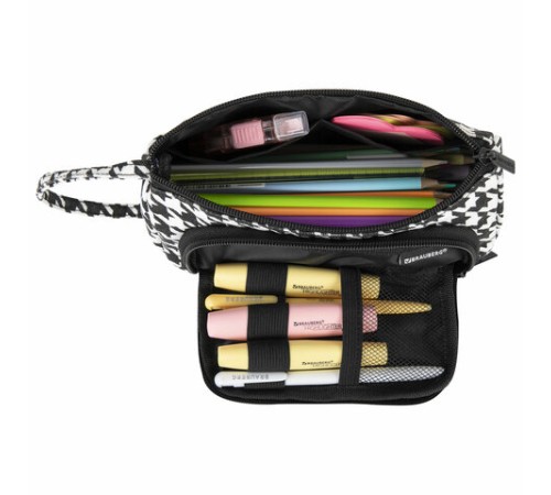 Пенал-косметичка BRAUBERG с ручкой, 1 откидная планка, полиэстер, 22x10х8 см, 